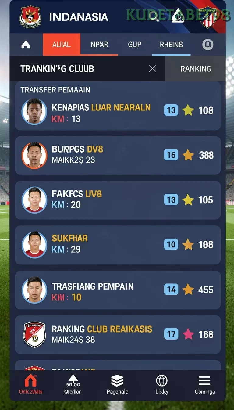 Cuplikan layar 987UP — menu navigasi
